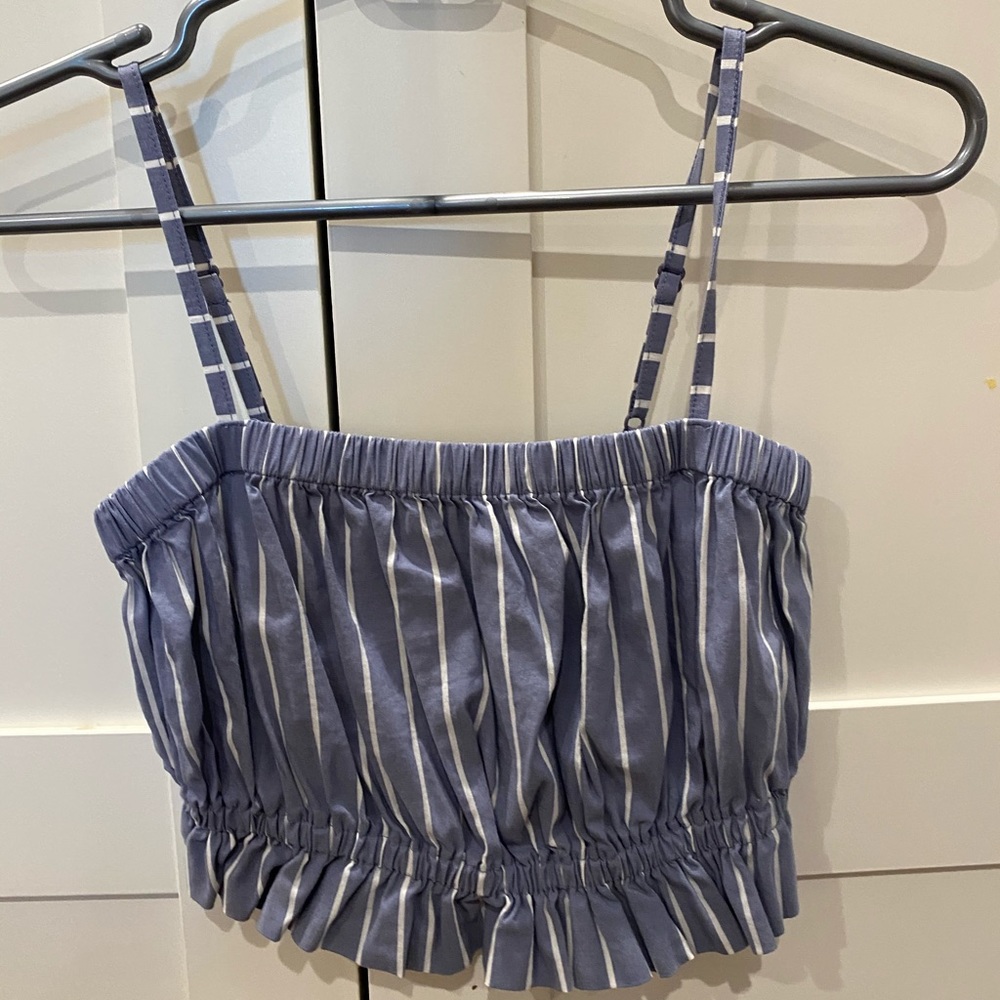 Ruffled striped crop top